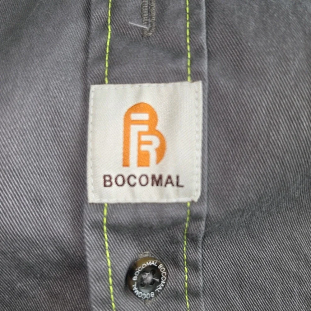 Bocomal Flame Resistant FR Work Shirt Men's XL Charcoal Gray Hi-Vis CAT 2